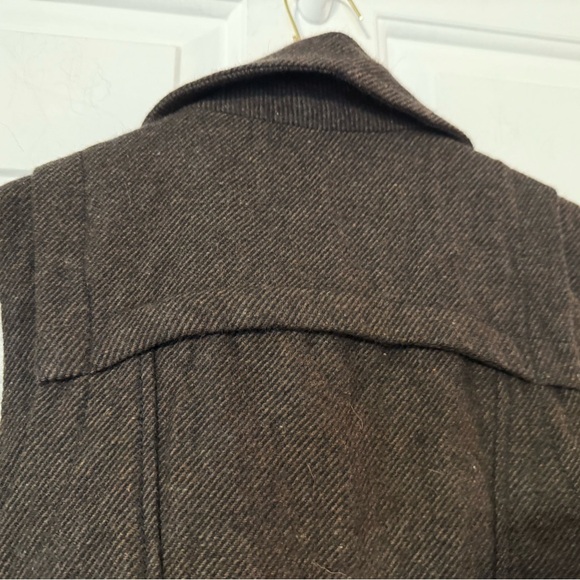 Buckaroo Jeans Vintage Wool Vest Brown Medium Collared Zip Metal Logo Western - Picture 7 of 10